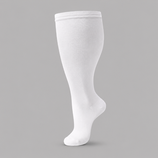 Plus Size Compression Socks with Blue Green Stripe