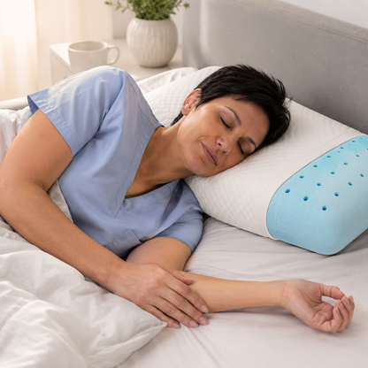 Memory Foam Pillow for Nurses – Ergonomic Design, Hypoallergenic, Machine Washable Cover