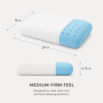 Memory Foam Pillow for Nurses – Ergonomic Design, Hypoallergenic, Machine Washable Cover