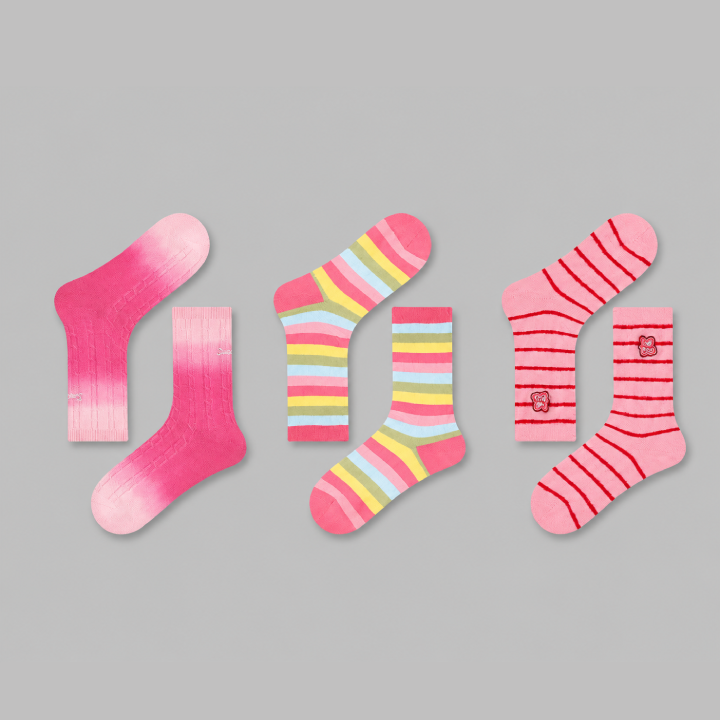 ColorBurst Cotton Socks – 3 Pairs