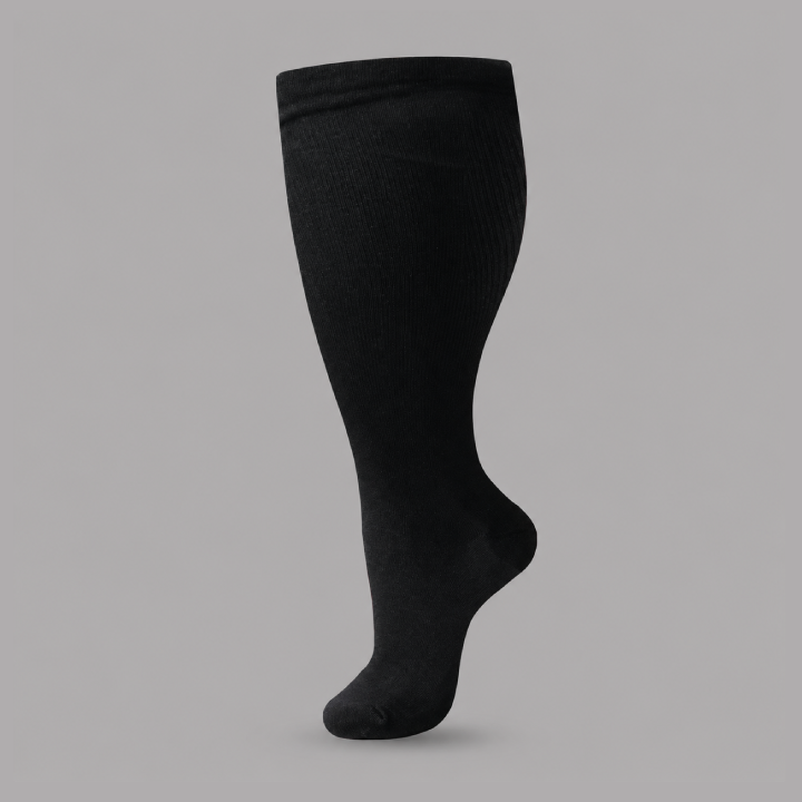 Plus Size Compression Socks with Blue Green Stripe