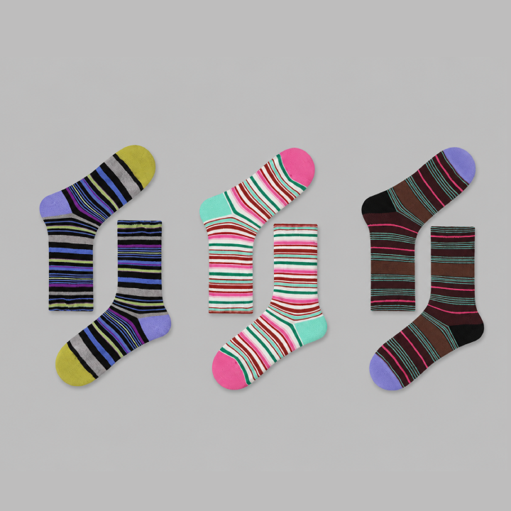 ColorBurst Cotton Socks – 3 Pairs