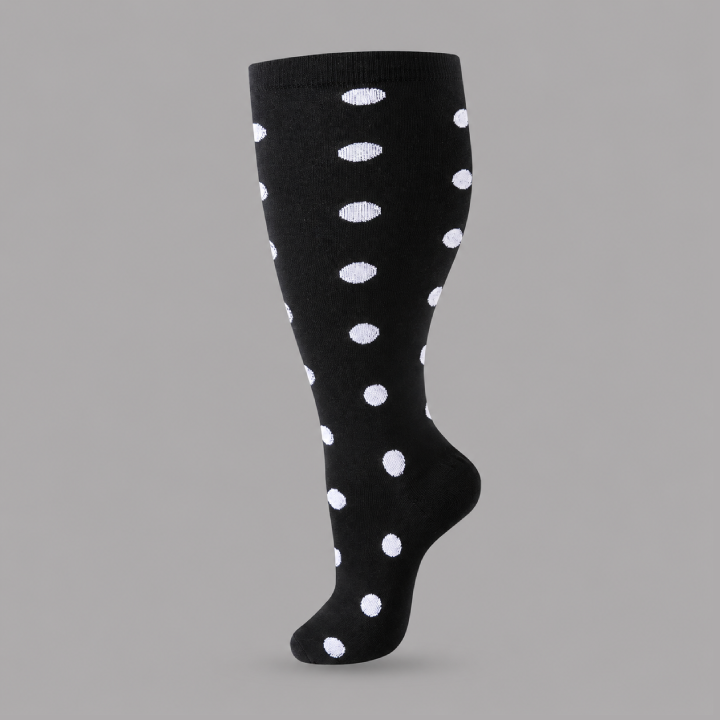Plus Size Compression Socks with Blue Green Stripe