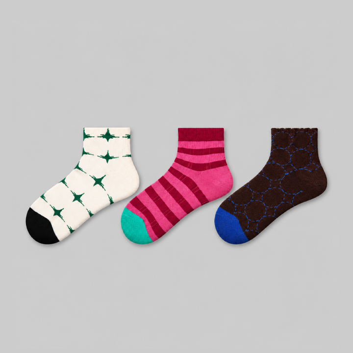ColorBurst Cotton Socks – 3 Pairs