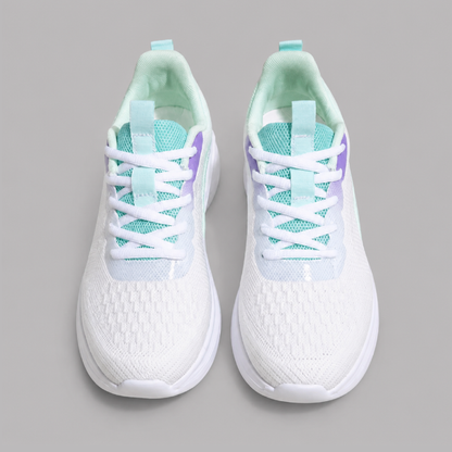 Women's Wide Fit Walking Trainers for Nurses – Extra Wide Toe Box, Breathable Knit, Cushioned Arch Support