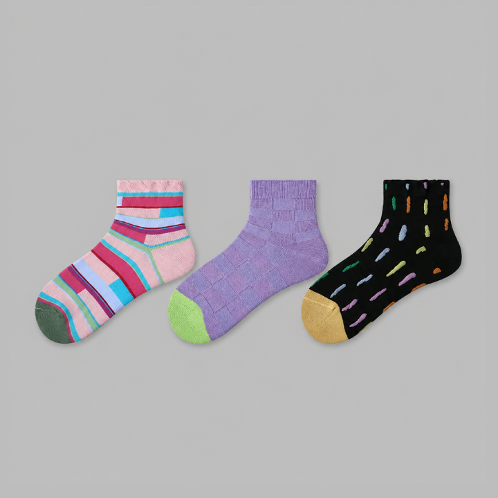 ColorBurst Cotton Socks – 3 Pairs