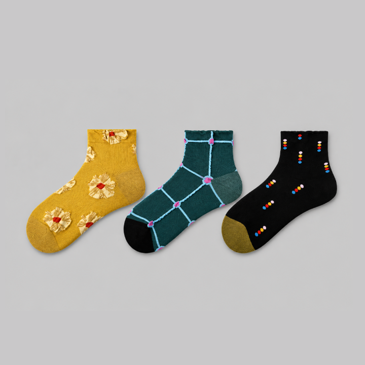 ColorBurst Cotton Socks – 3 Pairs