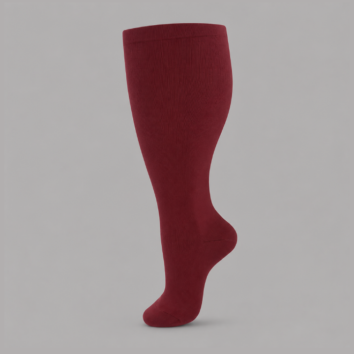 Plus Size Compression Socks with Blue Green Stripe