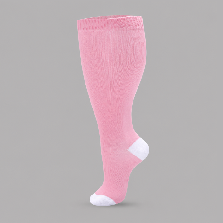 Plus Size Compression Socks with Blue Green Stripe