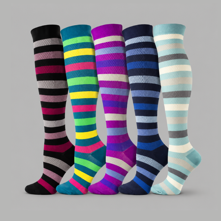 Color Stripe Compression Socks