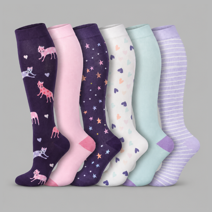 Purple Comfort Compression Socks