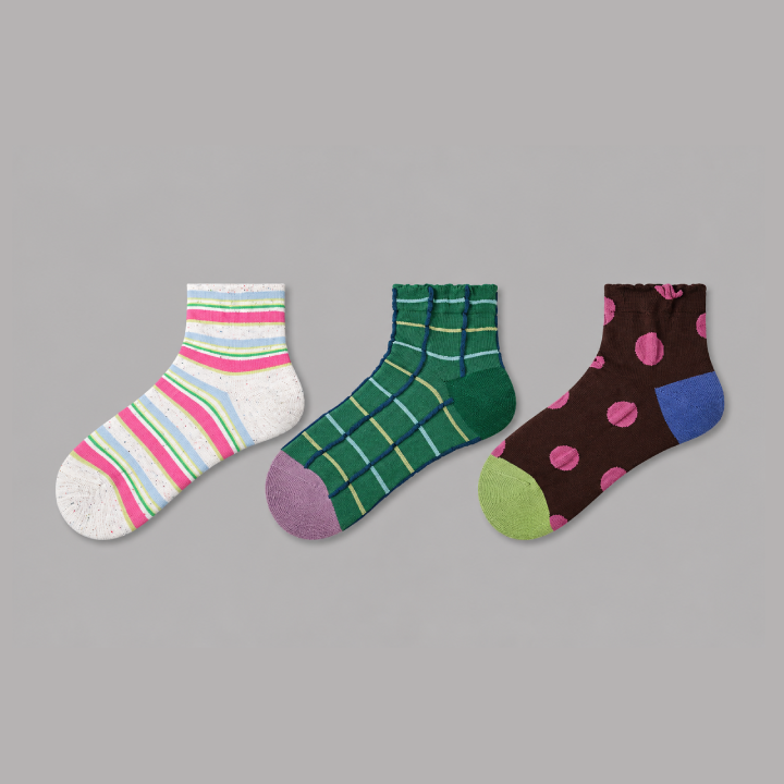 ColorBurst Cotton Socks – 3 Pairs