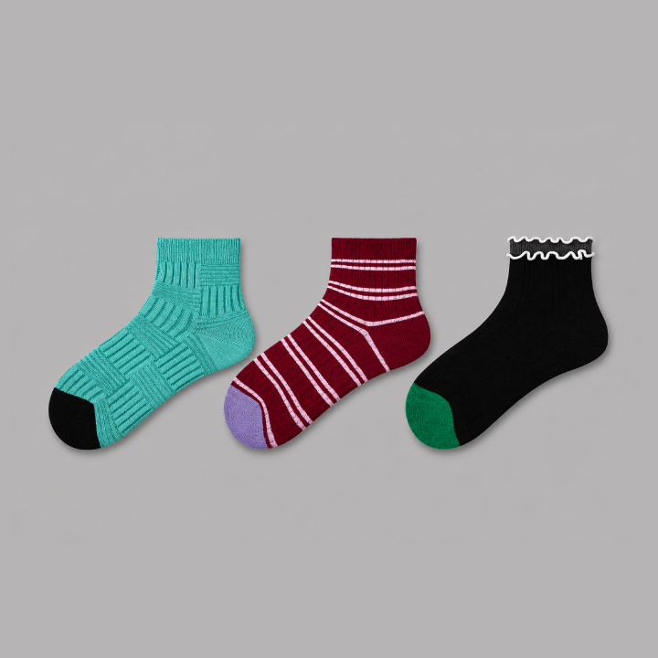 ColorBurst Cotton Socks – 3 Pairs