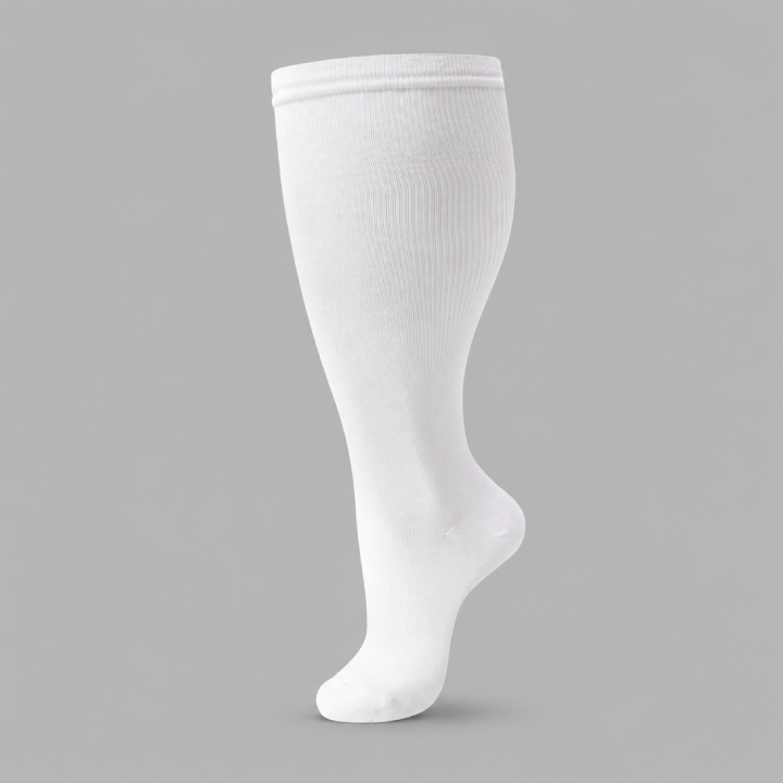 Plus Size Compression Socks with Blue Green Stripe