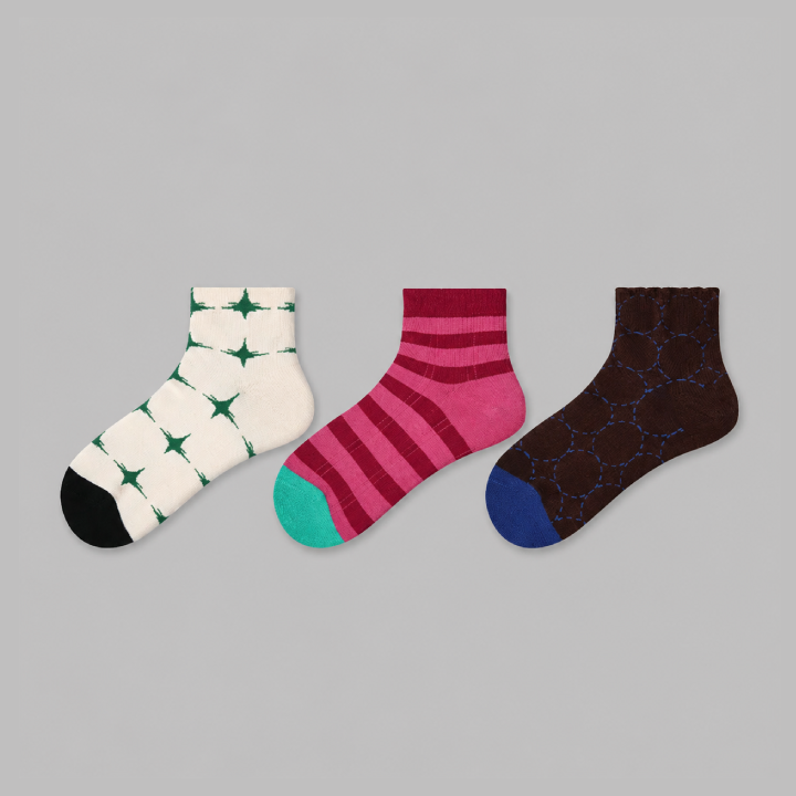 ColorBurst Cotton Socks – 3 Pairs