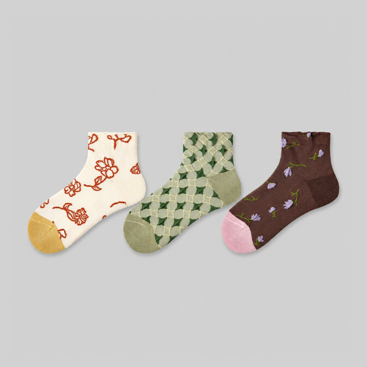 ColorBurst Cotton Socks – 3 Pairs