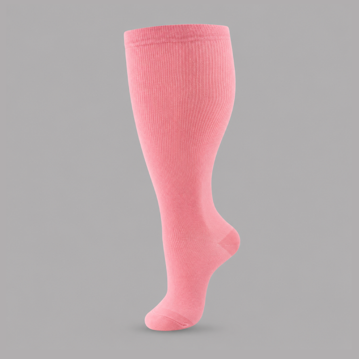 Plus Size Compression Socks with Blue Green Stripe