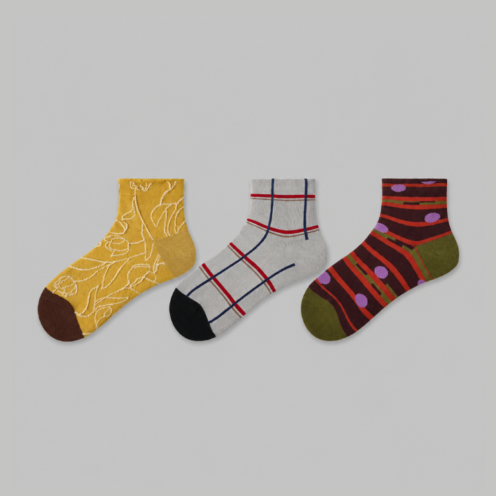 ColorBurst Cotton Socks – 3 Pairs