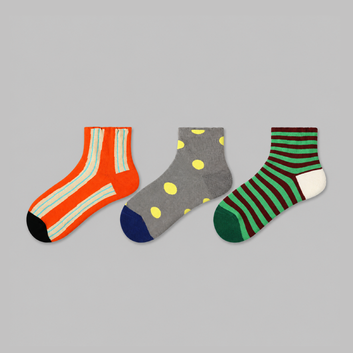ColorBurst Cotton Socks – 3 Pairs
